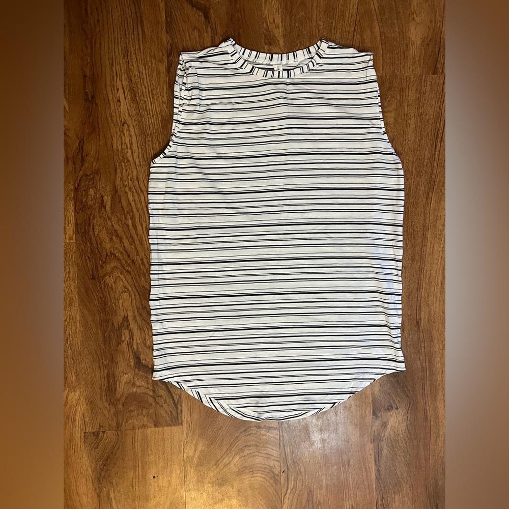 lululemon athletica White Tank with Black Stripes